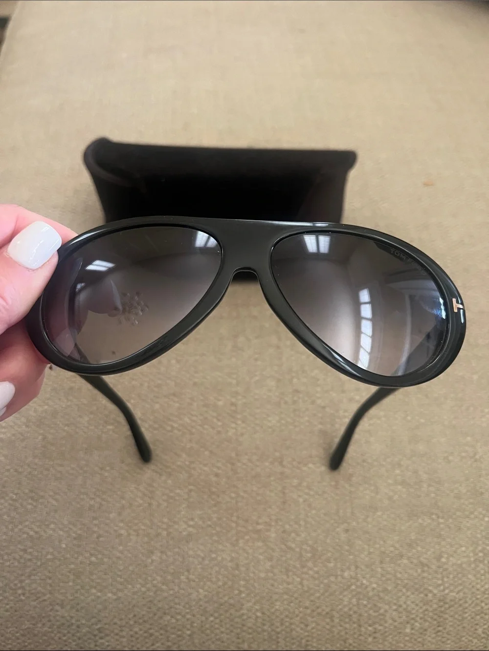 Tom Ford Black Camillo-02 Aviator Unisex Sunglasses in EUC